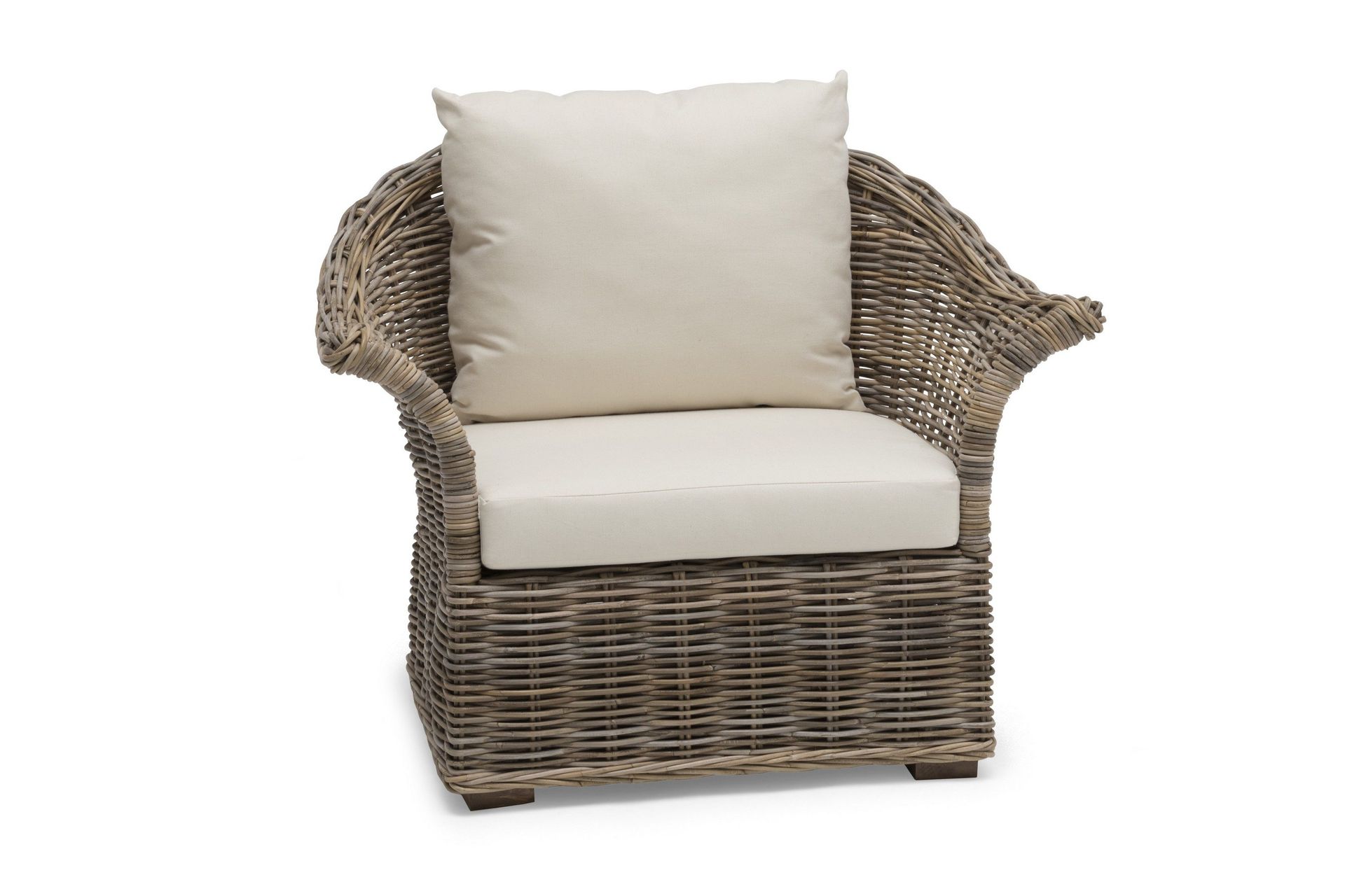 edsklinta utefåtölj m dyna rotting/vit - hillerstorp