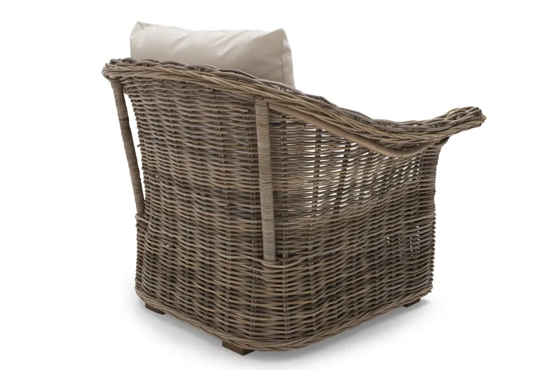 Edsklinta Utefåtölj m Dyna Rotting/Vit - Hillerstorp - Utemöbler - Utestolar & fåtöljer - Utefåtöljer & loungefåtöljer