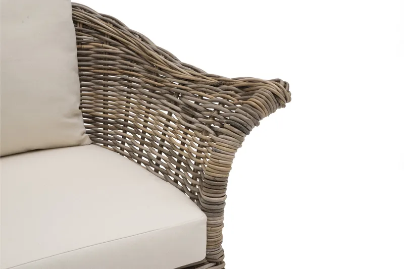 Edsklinta Utefåtölj m Dyna Rotting/Vit - Hillerstorp - Utemöbler - Utestolar & fåtöljer - Utefåtöljer & loungefåtöljer