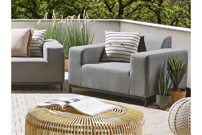 Hughen Utefåtölj 2-pack - Grå/Svart - Utemöbler - Utestolar & fåtöljer - Utefåtöljer & loungefåtöljer