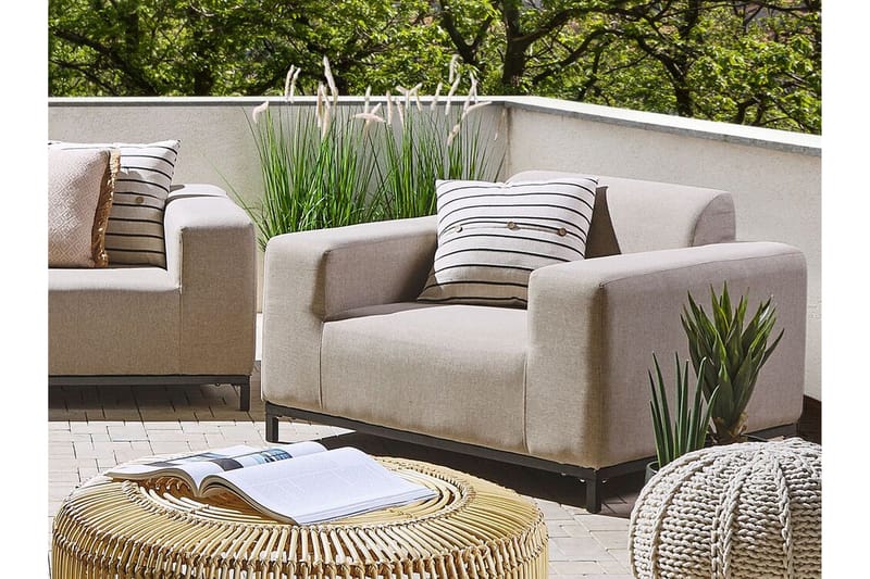 Hughen Utefåtölj 2-pack - Beige/Svart - Utemöbler - Utestolar & fåtöljer - Utefåtöljer & loungefåtöljer