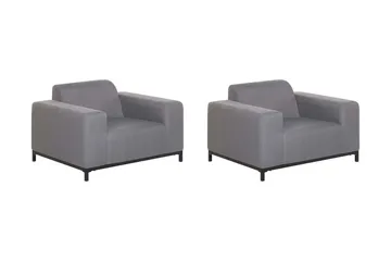 Hughen Utefåtölj 2-pack - Grå/Svart - Utemöbler - Utestolar & fåtöljer - Utefåtöljer & loungefåtöljer