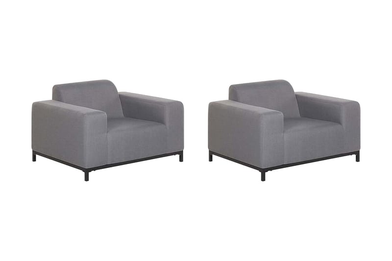 Hughen Utefåtölj 2-pack - Grå/Svart - Utemöbler - Utestolar & fåtöljer - Utefåtöljer & loungefåtöljer