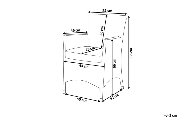 Italy Trädgårdsstol 2 St - Brun - Utemöbler - Utestolar & fåtöljer - Utefåtöljer & loungefåtöljer