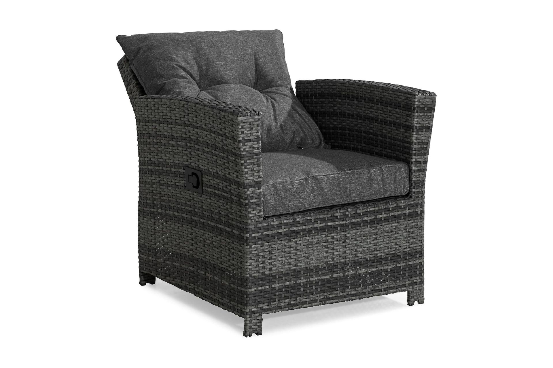 james recliner utefåtölj – justerbar loungefåtölj för uteplats i konstrotting - grå