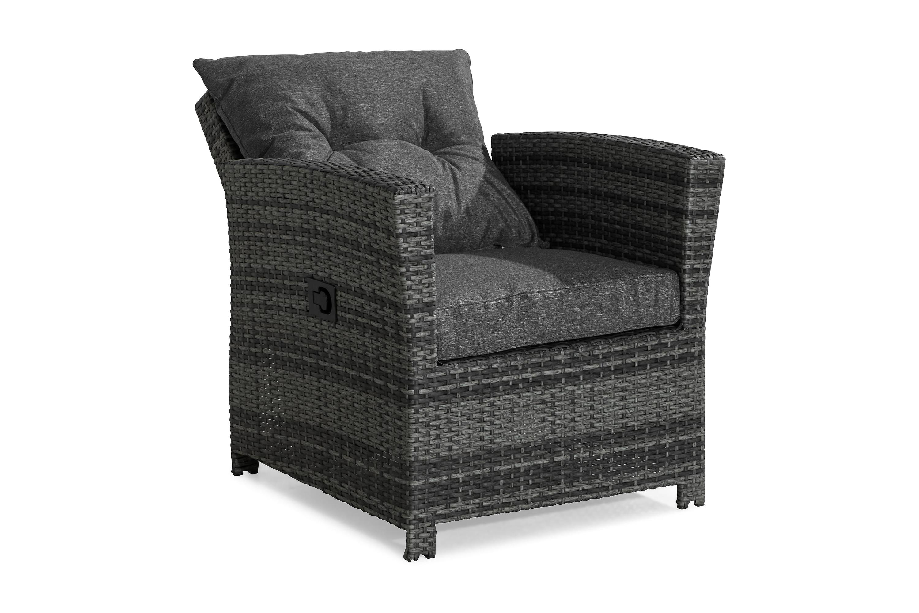 james reclinerfåtölj utomhus grå -