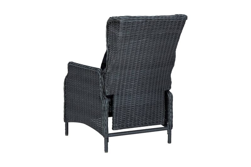 Justerbar trädgårdsstol med dynor konstrotting mörkgrå - Mörkgrå - Loungemöbler - Utefåtöljer & loungefåtöljer