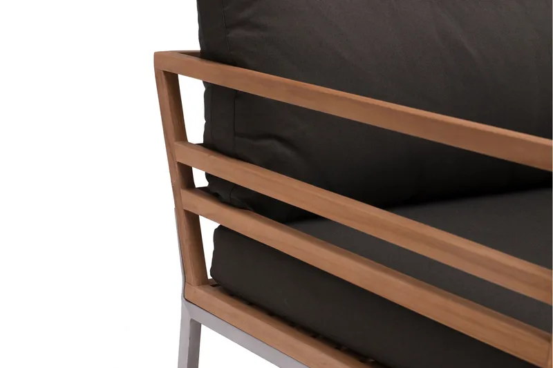 Kaxheden Loungefåtölj Utomhus Trä/Aluminium/Svart - Hillerstorp - Utemöbler - Utestolar & fåtöljer - Utefåtöljer & loungefåtöljer