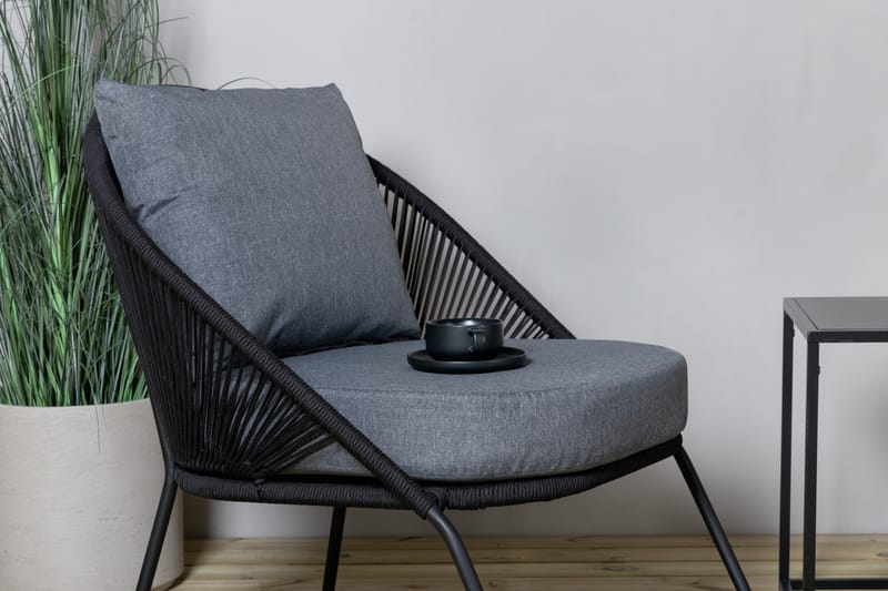 LINDOS Fåtölj Svart - Venture Home - Loungemöbler - Utefåtöljer & loungefåtöljer