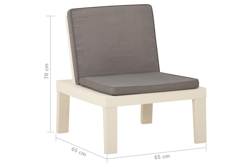 Loungefåtölj Utomhus för trädgården med dyna plast vit - Vit - Utemöbler - Utestolar & fåtöljer - Utefåtöljer & loungefåtöljer