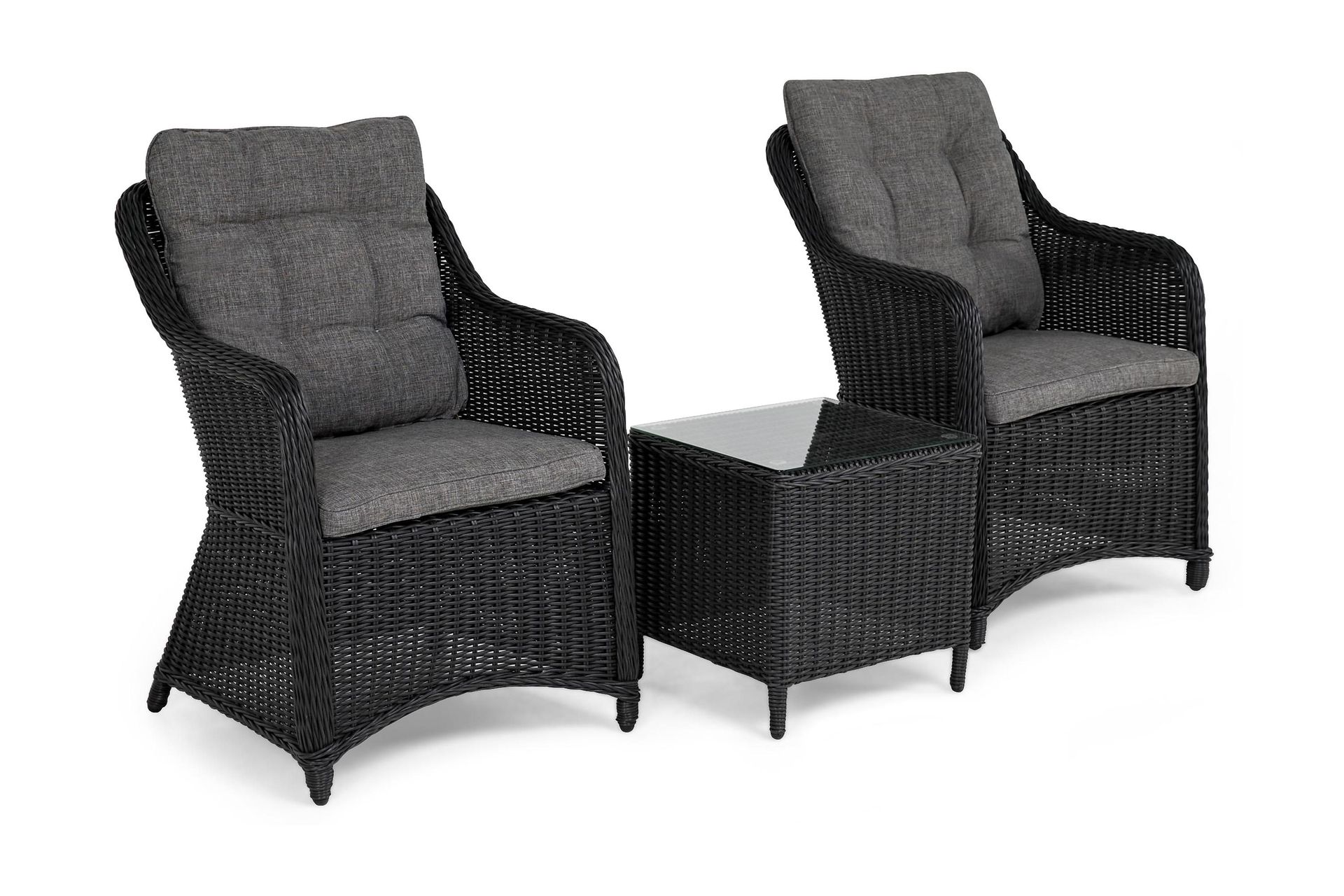 Marcus Caf&eacute;set med 2 F&aring;t&ouml;ljer m Dyna - Svart