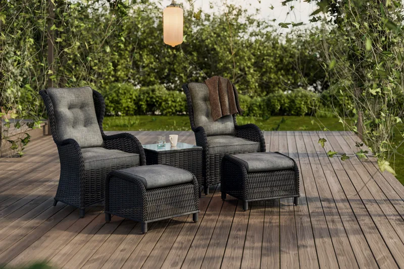 Marcus Öronlappsfåtölj Utomhus - Svart - Utemöbler - Balkong - Balkongmöbler - Balkongstolar