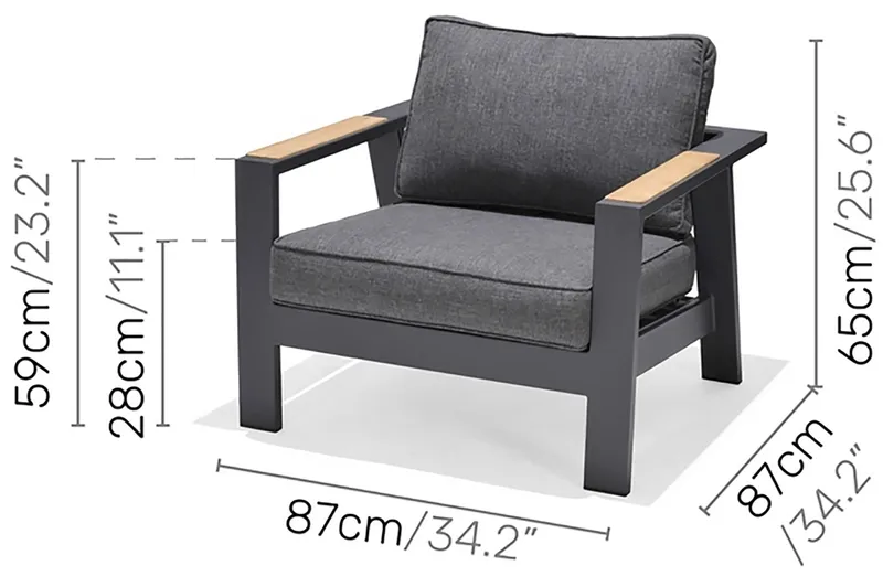 Palau Utefåtölj - Grå - Utemöbler - Utestolar & fåtöljer - Utefåtöljer & loungefåtöljer