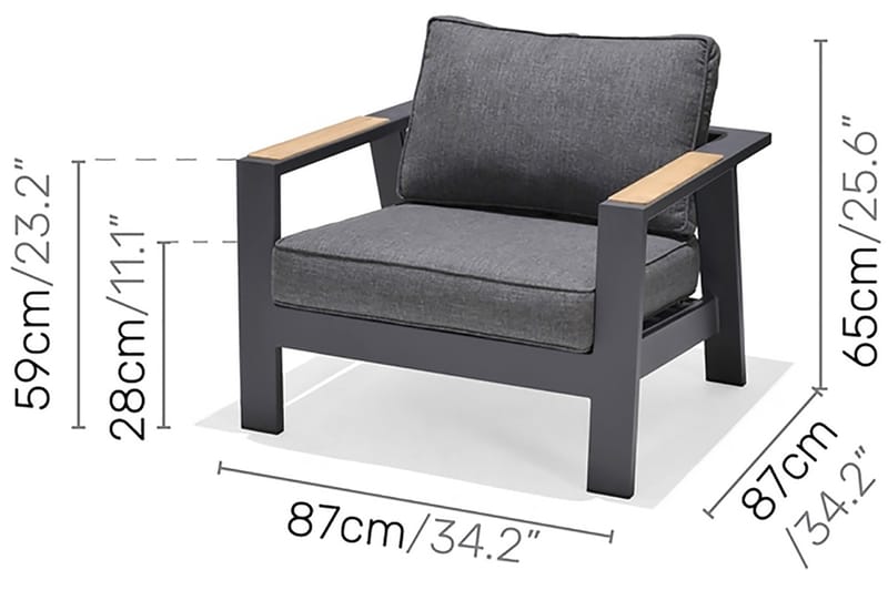 Palau Utefåtölj - Grå - Utemöbler - Utestolar & fåtöljer - Utefåtöljer & loungefåtöljer