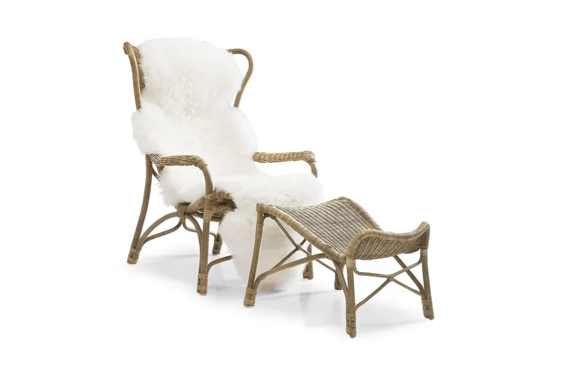 Praktö Fåtölj med Fotpall Naturrotting - Hillerstorp - Utemöbler - Utestolar & fåtöljer - Utefåtöljer & loungefåtöljer