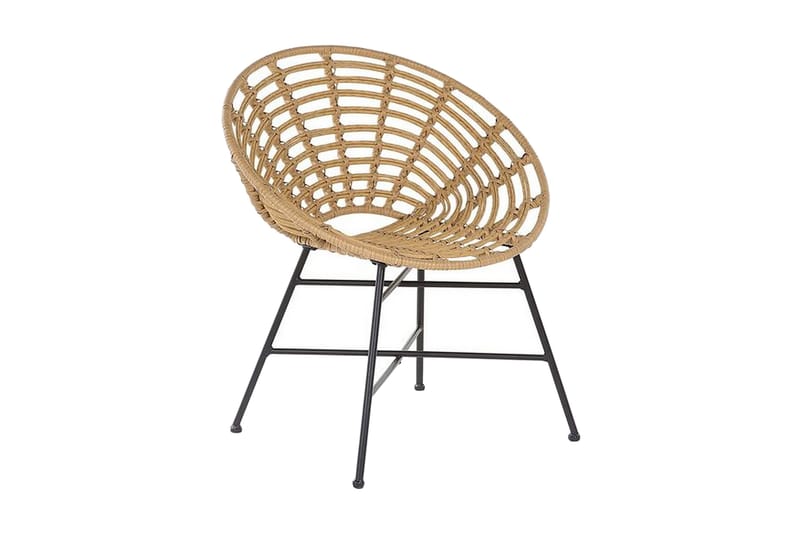 Rottingstol 2 st ljusbrun ACERRA, Trä/natur