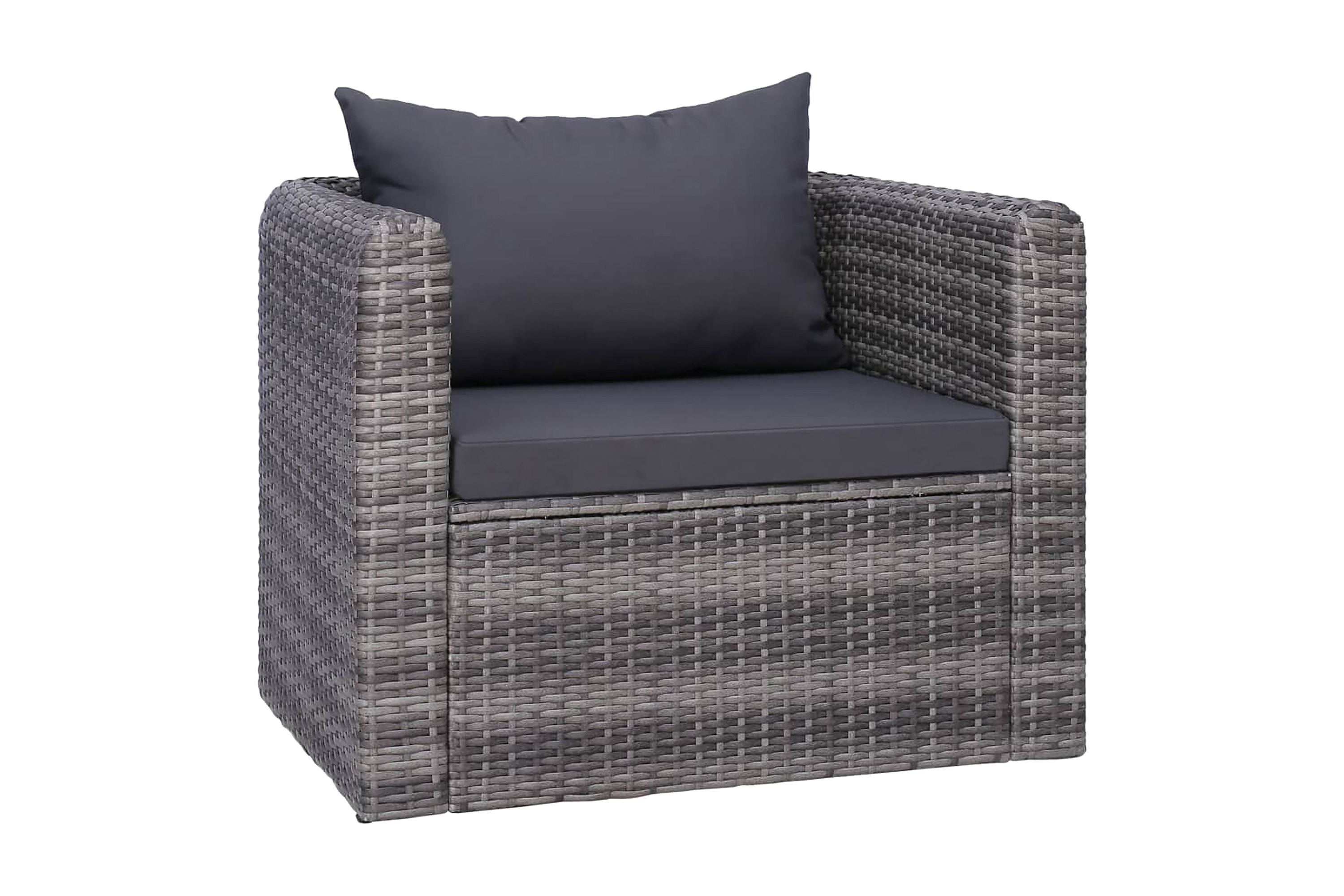 Trädgårdsstol med dyna och kudde konstrotting grå – Grå