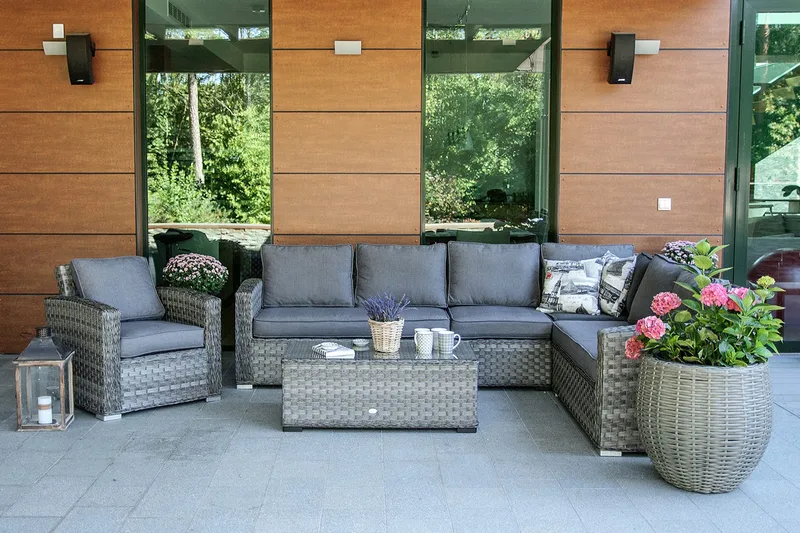 Utefåtölj Geneva Med Kuddar 78x75x78 cm Grå - Utemöbler - Utestolar & fåtöljer - Utefåtöljer & loungefåtöljer