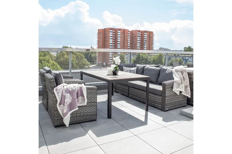 Utefåtölj Geneva Med Kuddar 78x75x78 cm Grå - Utemöbler - Utestolar & fåtöljer - Utefåtöljer & loungefåtöljer