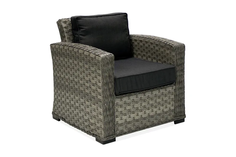 Utefåtölj Geneva Med Kuddar 78x75x78 cm Grå