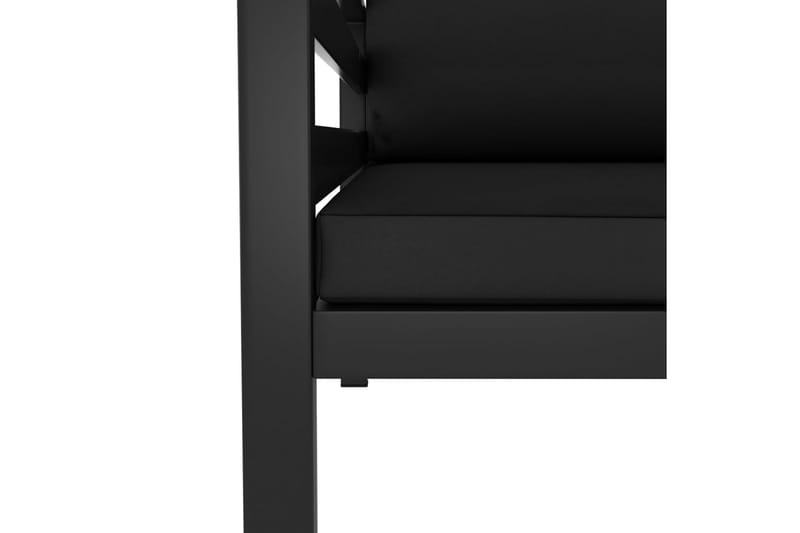 Utefåtölj med dynor aluminium antracit - Grå - Utemöbler - Utestolar & fåtöljer - Utefåtöljer & loungefåtöljer