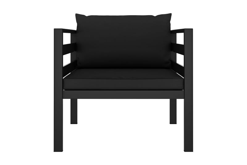 Utefåtölj med dynor aluminium antracit - Grå - Utemöbler - Utestolar & fåtöljer - Utefåtöljer & loungefåtöljer