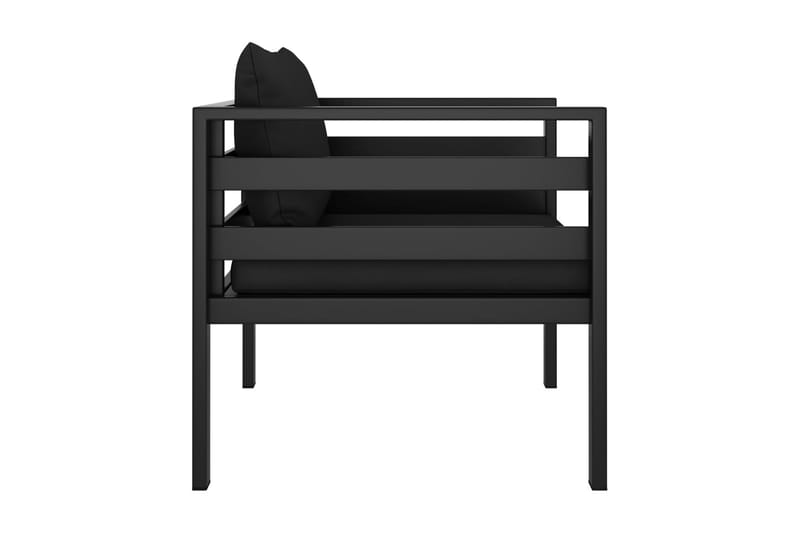 Utefåtölj med dynor aluminium antracit - Grå - Utemöbler - Utestolar & fåtöljer - Utefåtöljer & loungefåtöljer
