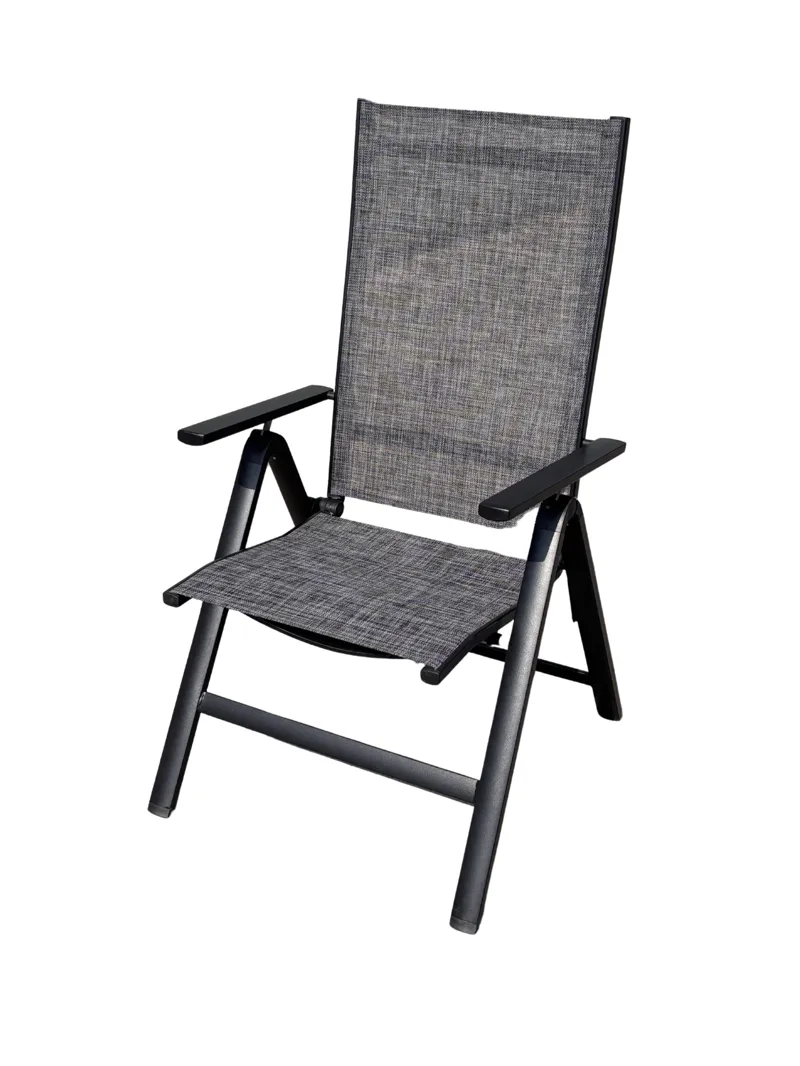 Utefåtölj Palermo 3-pos fällbar, svart