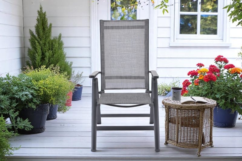 Utefåtölj Palermo 3-pos fällbar - svart - Utemöbler - Utestolar & fåtöljer - Positionsstol