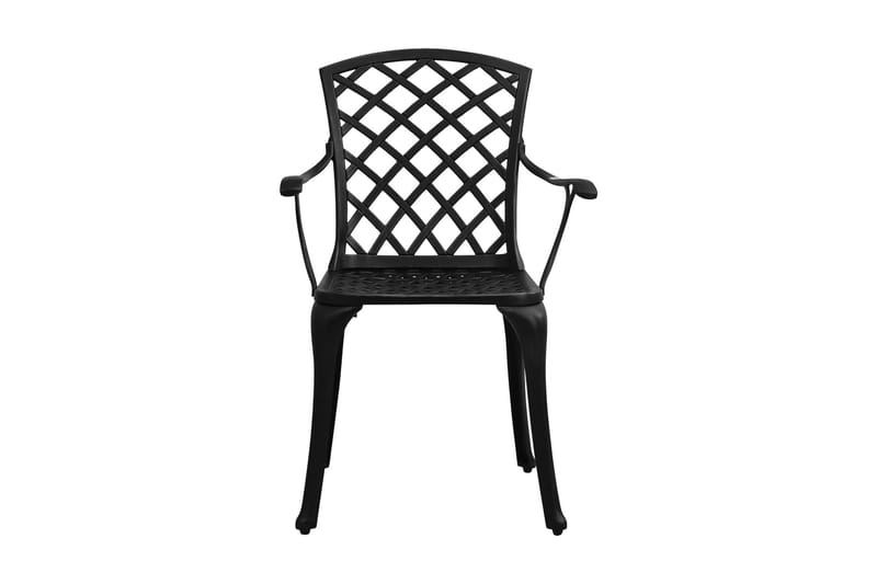 Caféstolar 2 st gjuten aluminium svart - Svart - Utemöbler - Utestolar & fåtöljer - Matstolar ute