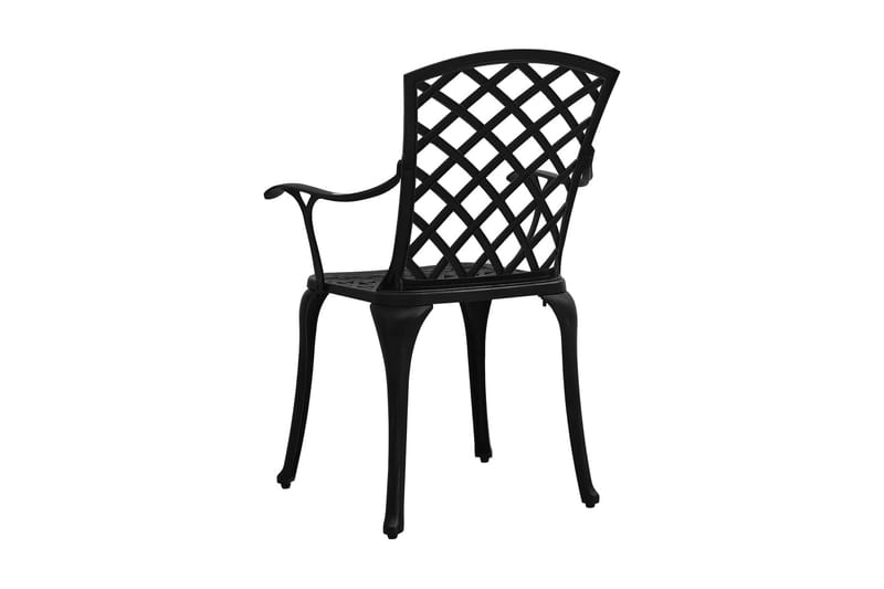 Caféstolar 2 st gjuten aluminium svart - Svart - Utemöbler - Utestolar & fåtöljer - Matstolar ute
