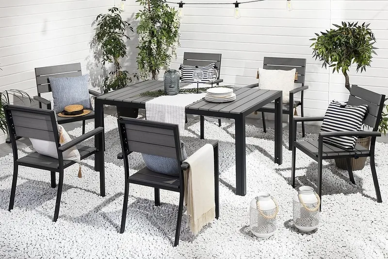 Como Trädgårdsstol 6 St 55 cm - Svart - Utemöbler - Utestolar & fåtöljer - Matstolar ute