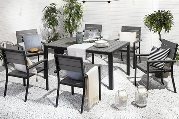 Como Trädgårdsstol 6 St 55 cm - Svart - Utemöbler - Utestolar & fåtöljer - Matstolar ute