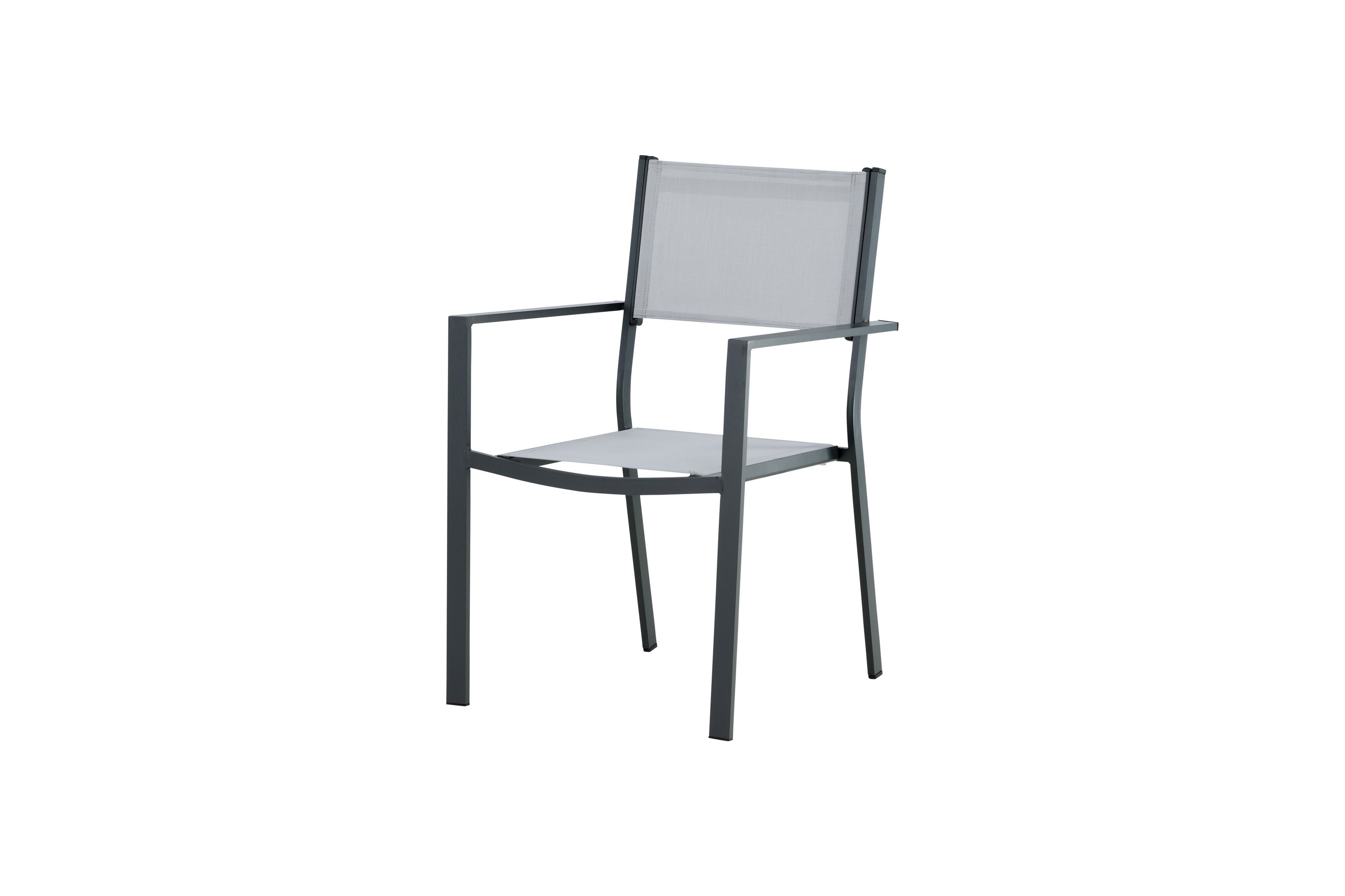 copacabana karmstol utomhus stapelbar - svart/grå