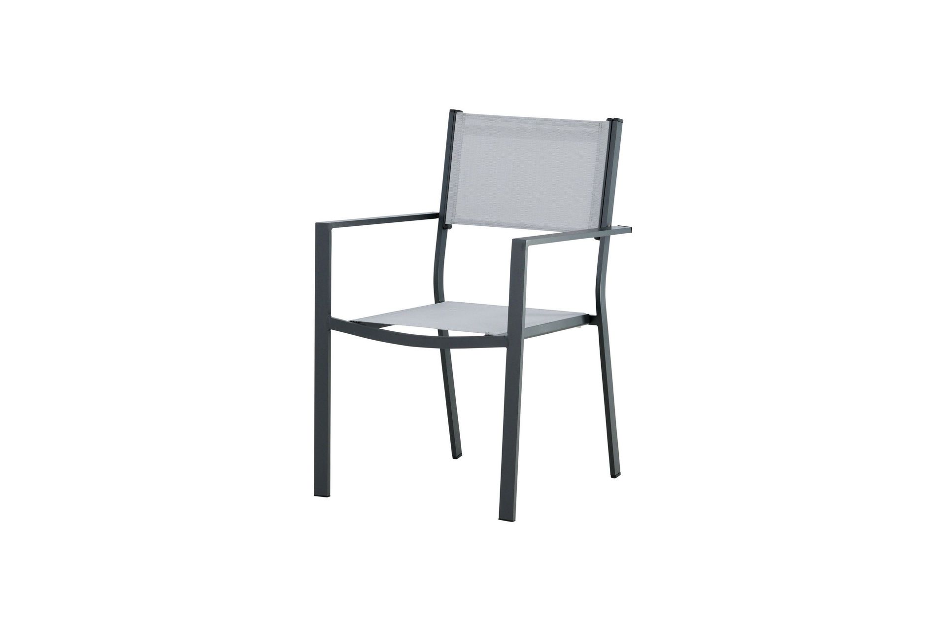 copacabana karmstol utomhus stapelbar - svart/grå