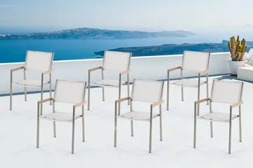 Grosseto Trädgårdsstol 6 St 58 cm - Vit - Utemöbler - Utestolar & fåtöljer - Matstolar ute