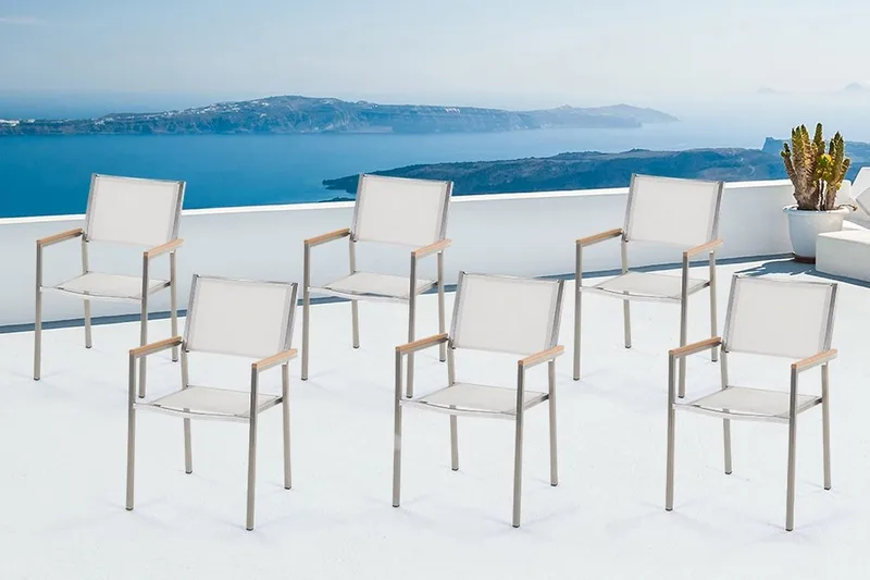 Grosseto Trädgårdsstol 6 St 58 cm - Vit - Utemöbler - Utestolar & fåtöljer - Matstolar ute