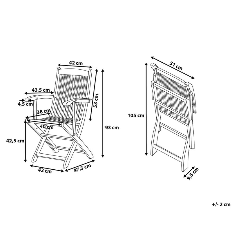 Maui Trädgårdsstol 2 St - Trä/Natur - Utemöbler - Utestolar & fåtöljer - Matstolar ute
