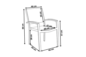 Pereta Trädgårdsstol 4 St 50 cm - Vit - Utemöbler - Utestolar & fåtöljer - Matstolar ute