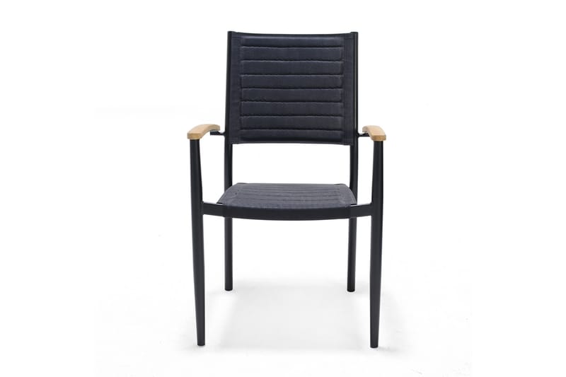 PORTALS Matstol Utomhus Svart/Teak - Utemöbler - Utestolar & fåtöljer - Matstolar ute