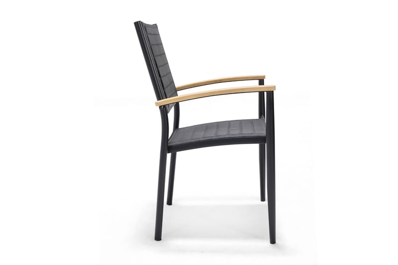 PORTALS Matstol Utomhus Svart/Teak - Utemöbler - Utestolar & fåtöljer - Matstolar ute