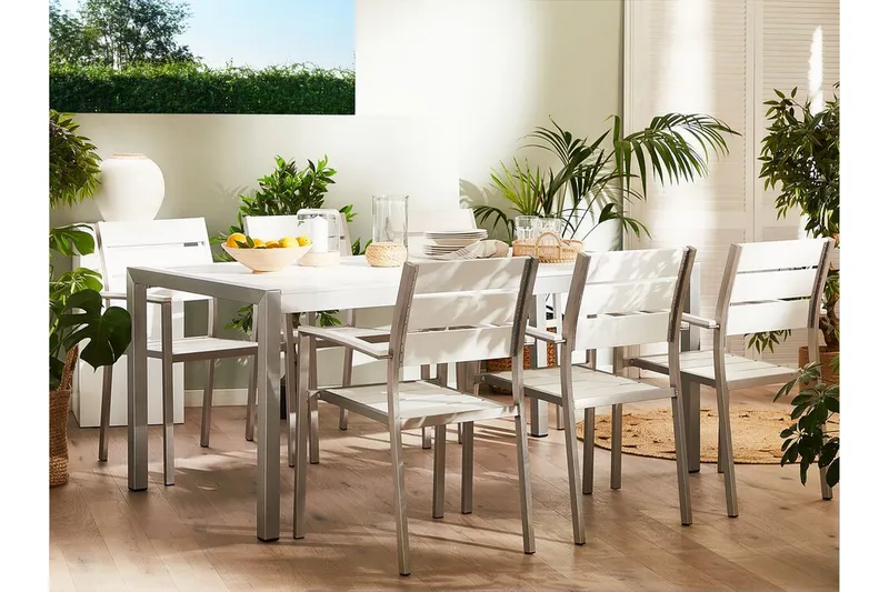 Purujosa Trädgårdsstol 6-pack - Vit - Utemöbler - Utestolar & fåtöljer - Matstolar ute