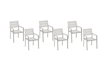 Purujosa Trädgårdsstol 6-pack - Vit - Utemöbler - Utestolar & fåtöljer - Matstolar ute