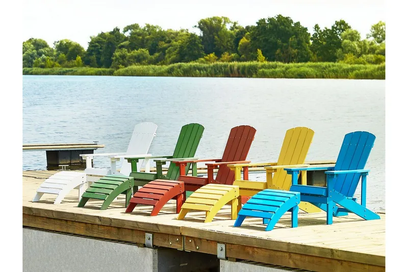 Trädgårdsstol med fotpall gul ADIRONDACK - Gul - Utemöbler - Utestolar & fåtöljer - Matstolar ute