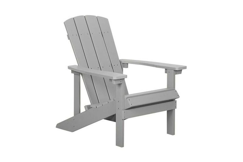 Trädgårdsstol med fotpall ljusgrå ADIRONDACK - Grå - Utemöbler - Utestolar & fåtöljer - Solstol - Däckstol