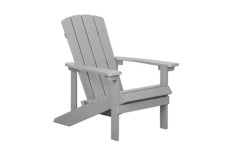 Trädgårdsstol med fotpall ljusgrå ADIRONDACK - Grå - Utemöbler - Utestolar & fåtöljer - Solstol - Däckstol