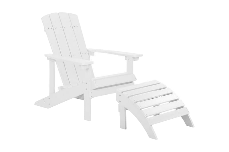 Trädgårdsstol med fotpall vit ADIRONDACK - Vit - Utemöbler - Utestolar & fåtöljer - Matstolar ute