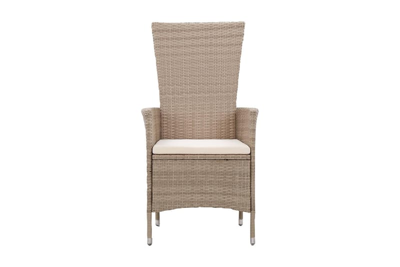 Trädgårdsstolar 2 st med dynor konstrotting beige - Beige - Utemöbler - Utestolar & fåtöljer - Matstolar ute