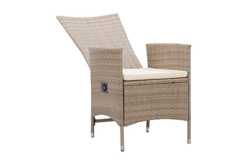 Trädgårdsstolar 2 st med dynor konstrotting beige - Beige - Utemöbler - Utestolar & fåtöljer - Matstolar ute