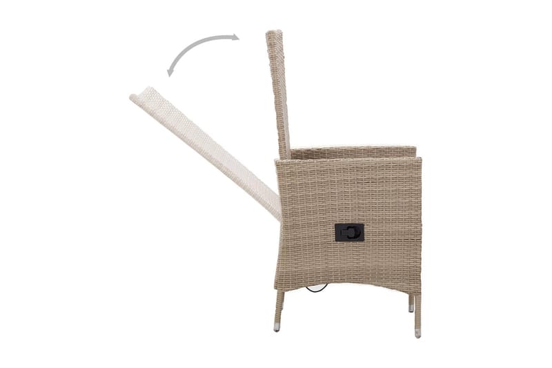 Trädgårdsstolar 2 st med dynor konstrotting beige - Beige - Utemöbler - Utestolar & fåtöljer - Matstolar ute